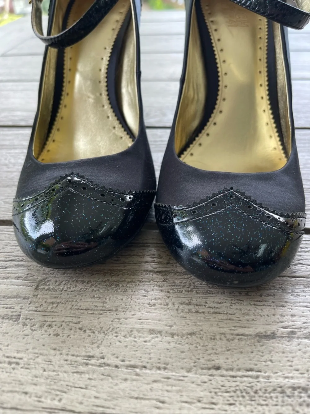 Coach Rosaria Spectator Black Mary Jane Block Heel Pumps Womens Size 8.5